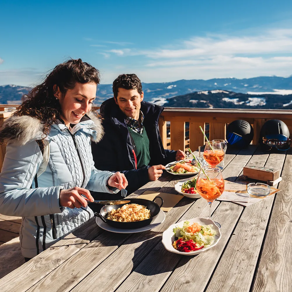 Essen im Winter am Klippitztörl
